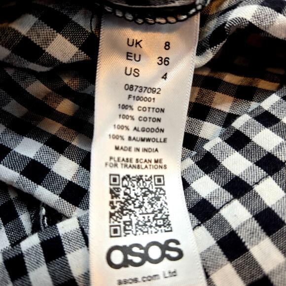 ASOS Women's Dress 4 White Black Sleeveless Bows  Sun Misses Size Small S - Picture 6 of 8